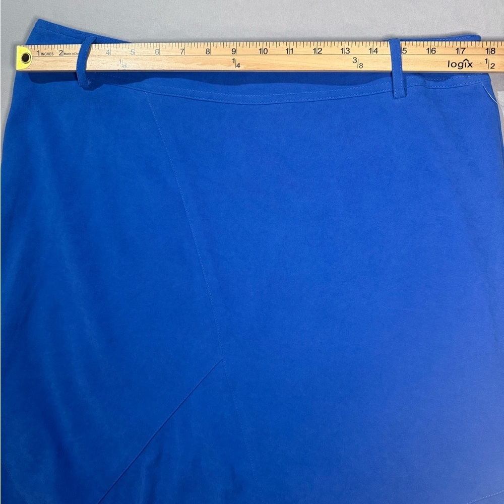Size 14 Blue Elegant Flowy Midi Skirt Pull On Stretch Graduation WeddingWestern - Picture 6 of 7